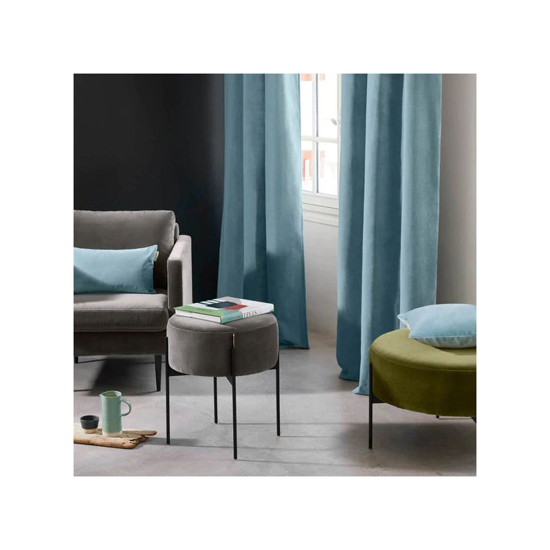 Dario Eyelet Room Darkening Curtain, 137 x 280cm, Blue