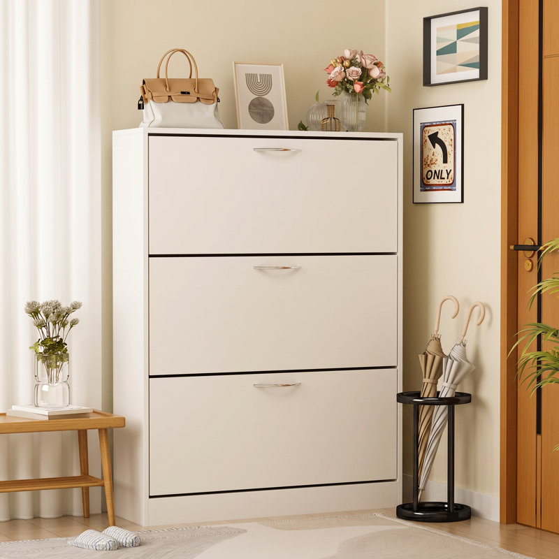 47.2'' H 18 Pair Shoe Storage Cabinet, White