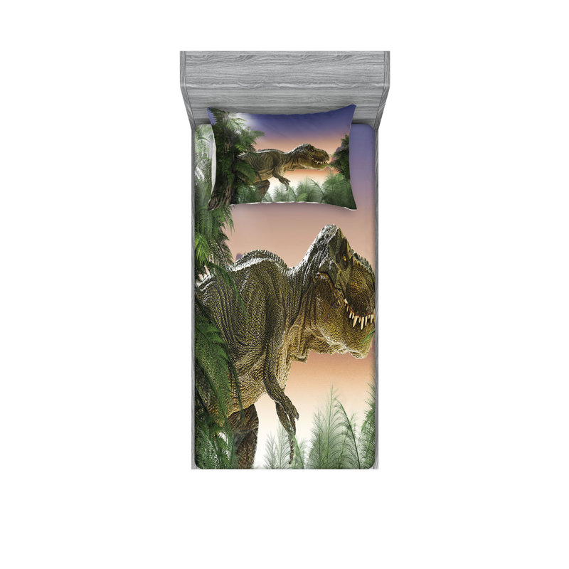 Drap-housse et coussin décoratif Ambesonne, Ensemble de draps pour lit simple + 3 pièces supp