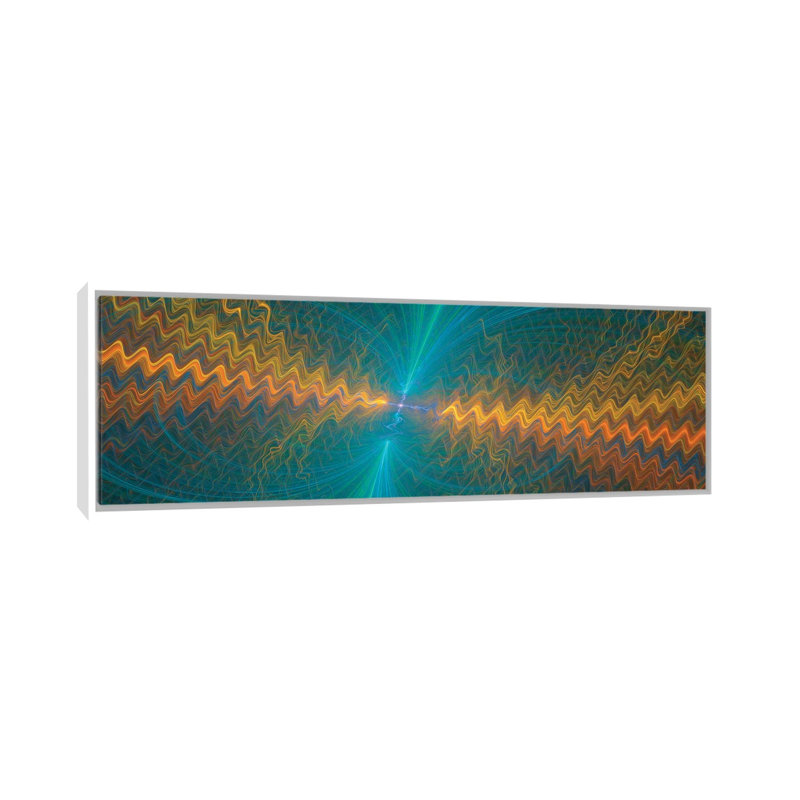 Gravity Waves - reproduction d'art murale - toile encadrée, 60" x 20", Framed Canvas, White