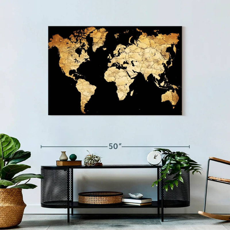 Soil World Map Canvas Print, H 30 po x l 45 po x P 1,25 po