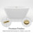 59" Acrylic Freestanding Soaking Bathtub, Gloss White Finish, Gold Overflow & Pop-Up Drain, Roll-Top Rim, 119-Gallon Capacity-125039200