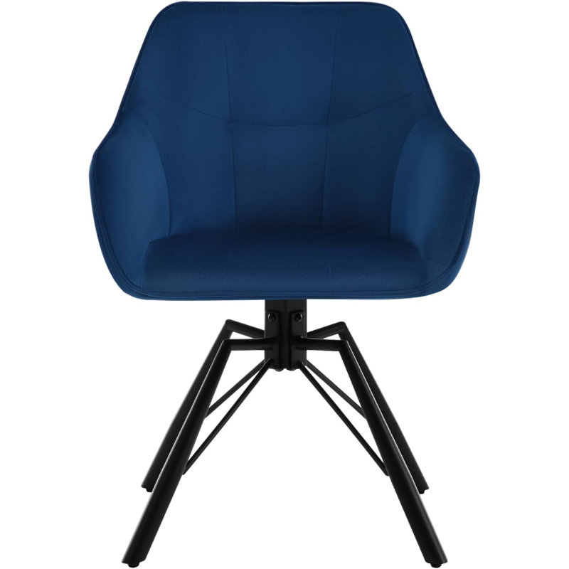 Alliene 48cm H Velvet Upholstered Armchair, Blue, 1
