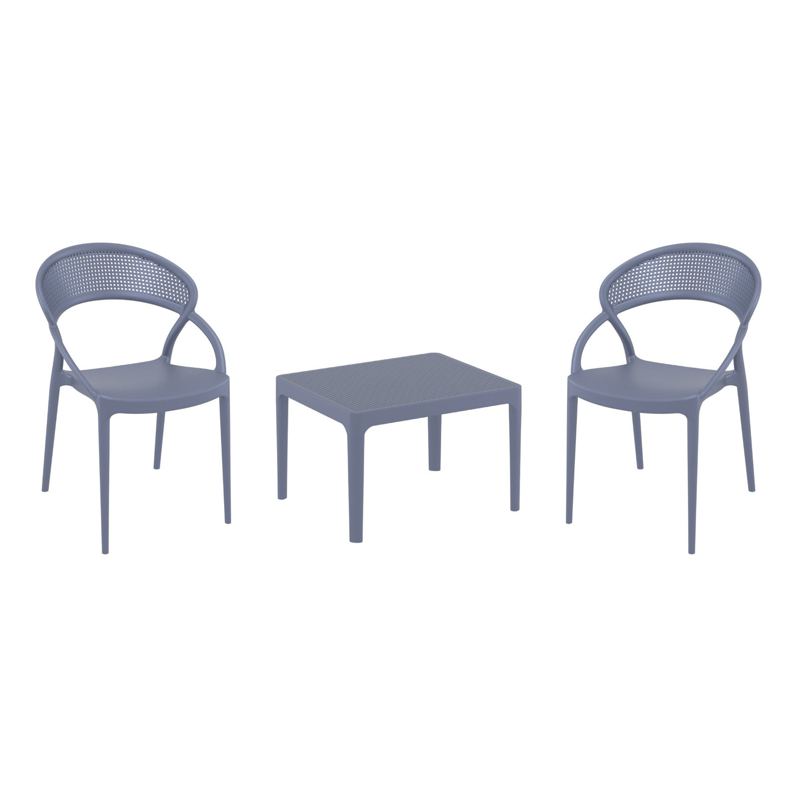 Farrah 2-Person Patio Seating Group, Dark Gray