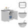 TUHOME Napoles Utility Sink Cabinet With Integrated Sink