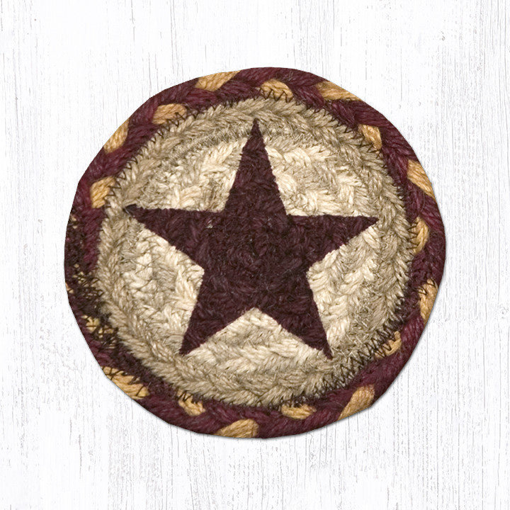  IC-357 Burgundy Star Printed Coaster 5"x5", Burgundy Star