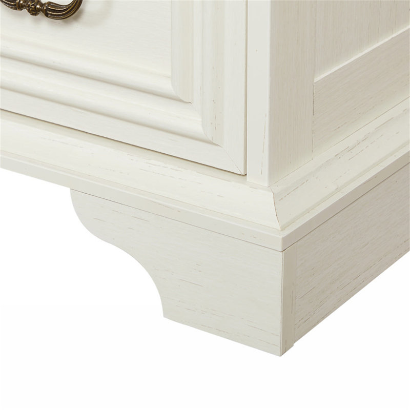 Commode 7 tiroirs Farmhouse, Brun antique / blanc