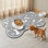Tapis pour chien et chat gris en forme d'os à absorption rapide 12 po x 18 po, napperon en caoutchouc antidérapant pour bol d'eau, sans taches, accessoires pour animaux d'intérieur