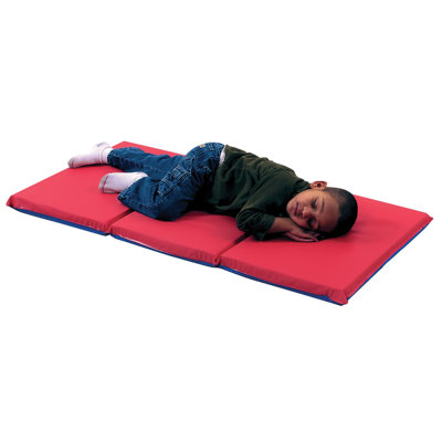 2" Infection Control 3 Section Folding Rest Mat - Red/Blue