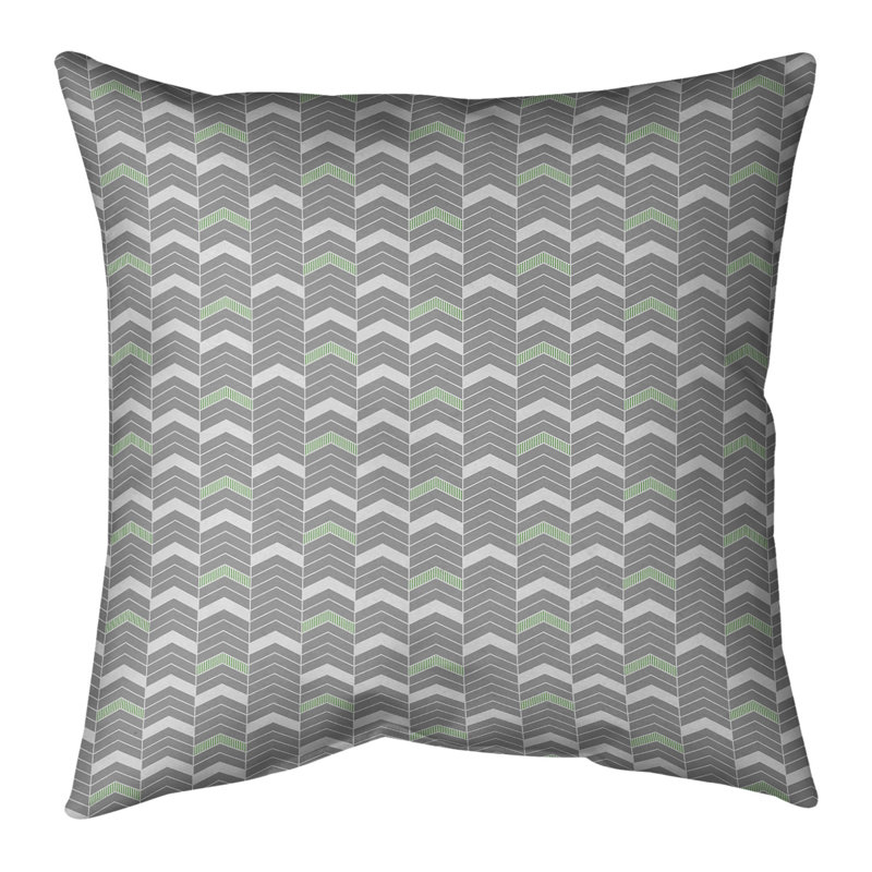 Housse de coussin Rhonda, 14 po x 14 po, Vert, Sergé de coton
