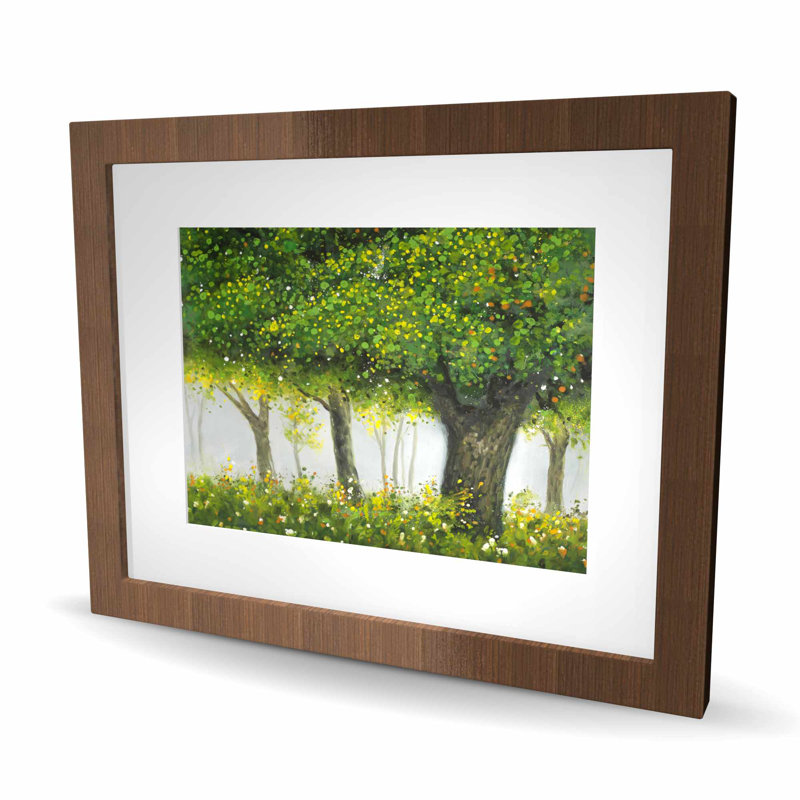 «Forest by Summer - Contemporary Landscape», reproduction encadrée