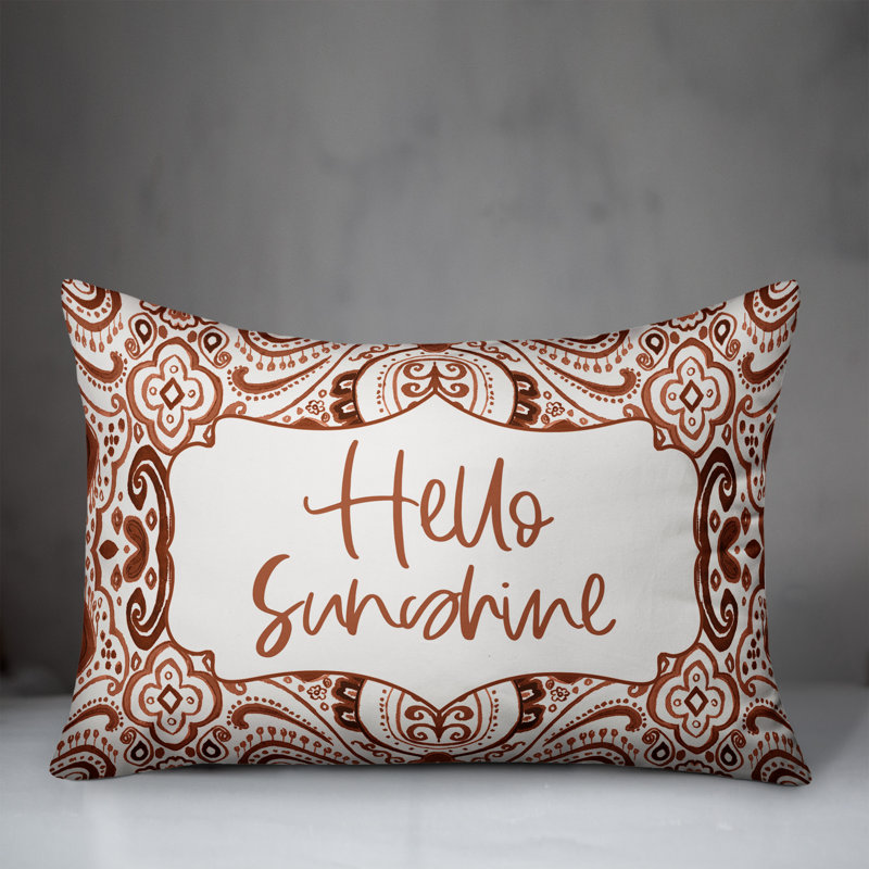  Housse de coussin rectangulaire d'extérieur Hello Sunshine, Orange
