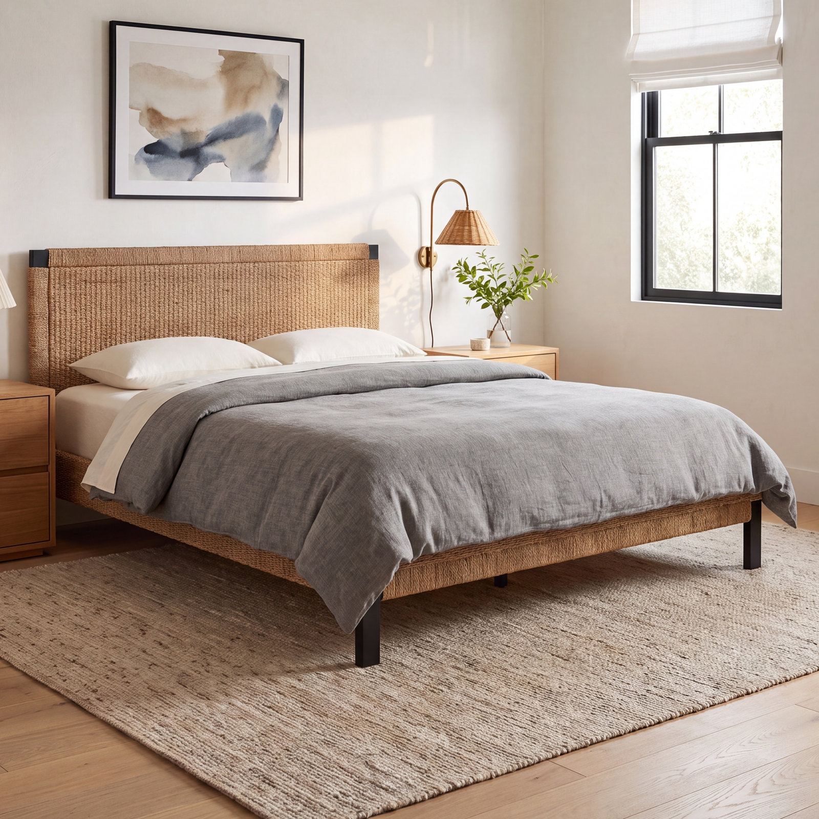Low-Profile Mahogany Bed, King