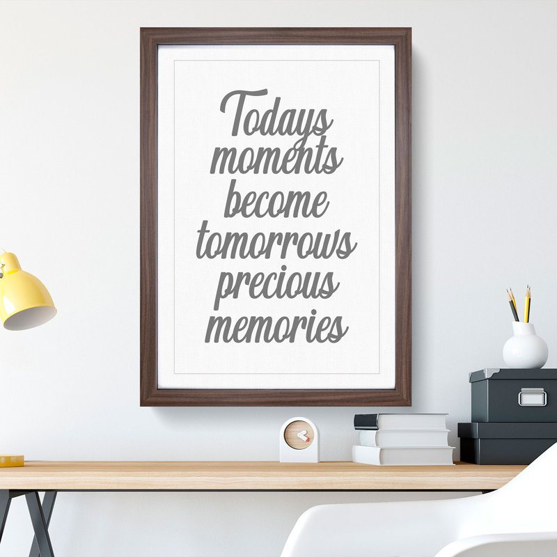 Precious Memories - Single Picture Frame Print on Wood, Walnut Framed, 90cm H x 65cm W x 2cm D