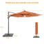 Parasol de patio en porte-à-faux octogonal à éclairage décalé à DEL de 11 pi Deaijah avec contrepoids inclus, parasol d'extérieur à suspendre avec manivelle, protection contre les rayons UV toutes saisons pour terrasse de jardin-431877131