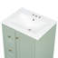 "Meuble-lavabo de 24 pouces avec rangement, tablette réglable, panneau de fibres à densité moyenne et bois d'hévéa, cloisons amovibles, finition verte"
