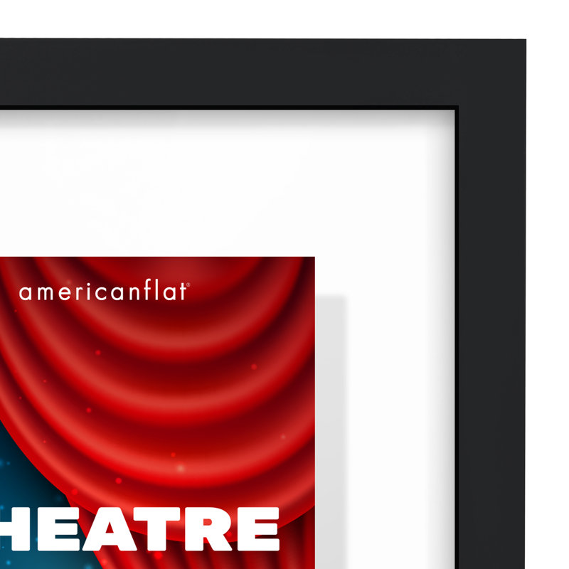 Rykeem Floating Frame for Playbills - Composite Wood & Plexiglass - 9.5x12 - Black