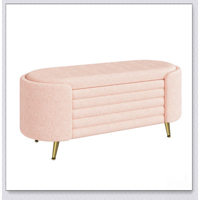 Modern Chenille Upholstered Storage Ottoman Bench with Hidden Storage and Thick Cushioning for Versatile Use in Any Room