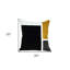 Coussin décoratif à fermeture à glissière géométrique 100% coton noir et jaune 20 po x 20 po