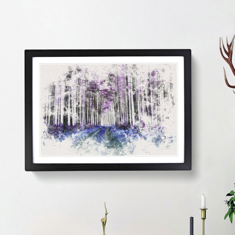 Path Through a Purple Forest - Framed Print, Black Framed, 33cm H x 45cm W x 2cm D