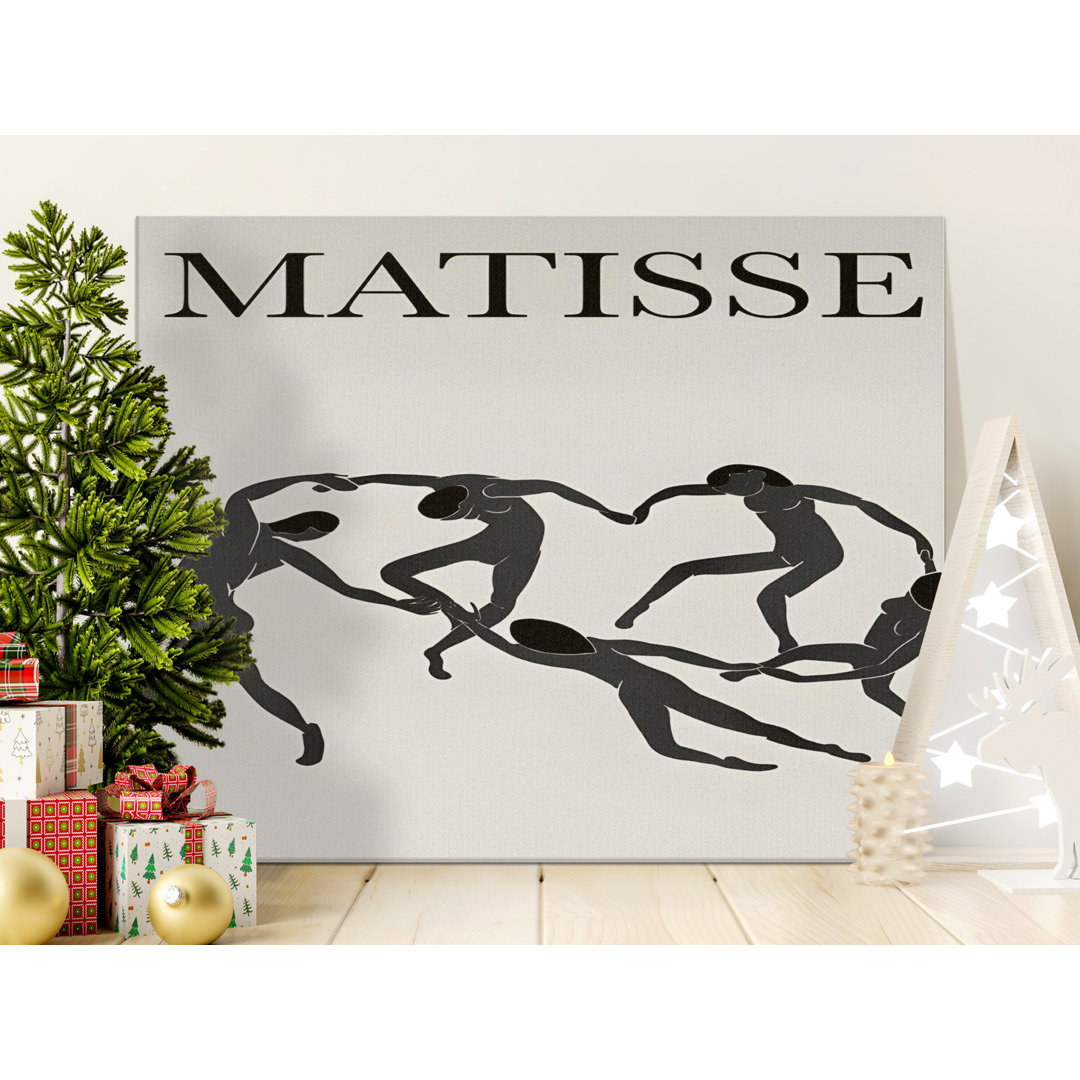 Matisse Dance Modern Art Canvas Print, Abstract Black White Figure Wall Art, Minimalist Decor for Living Room or Bedroom
