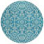 Tapis extérieur lavable intérieur bleu sarcelle et ivoire 8 pi