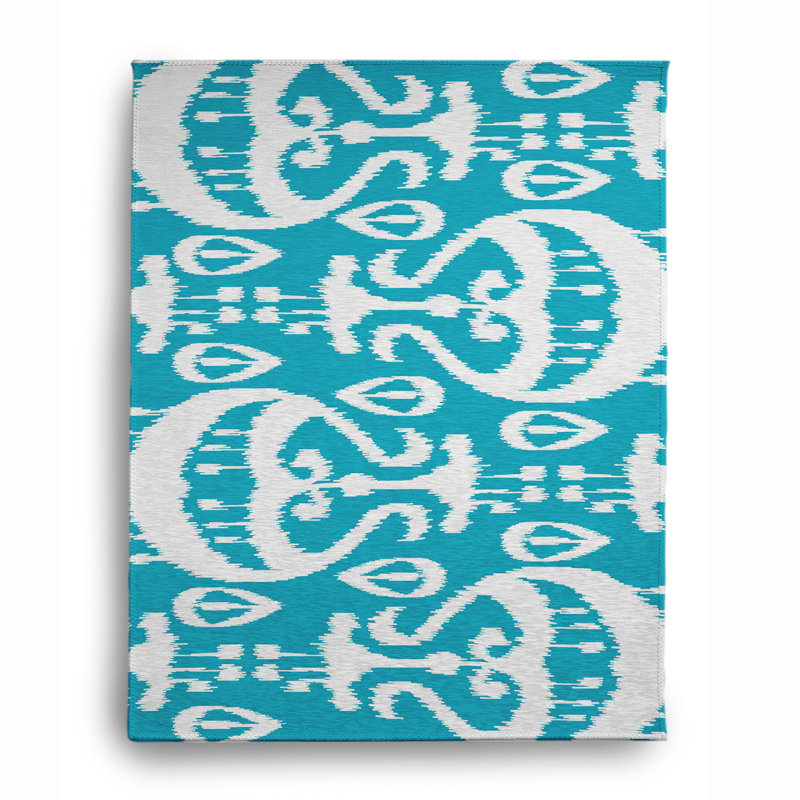 129_ Tapis en chenille doux ikat, Rectangle 4 pi x 6 pi