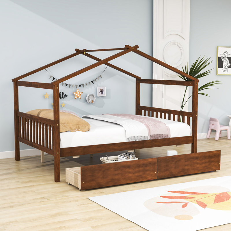 Shawsville Daybed with 2 Big Drawers, Full / Double, Walnut