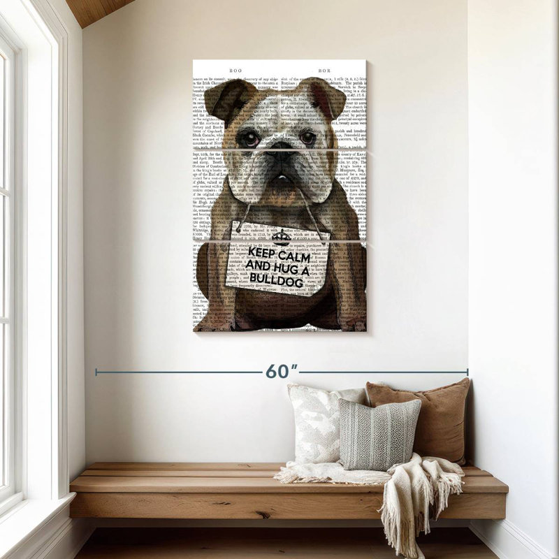 Hug A Bulldog, 45" H x 28" W