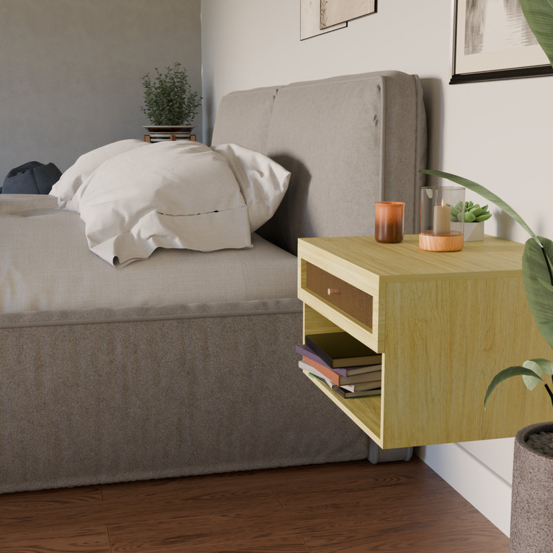 Alyha 40cm W Manufactured Wood Bedside Table