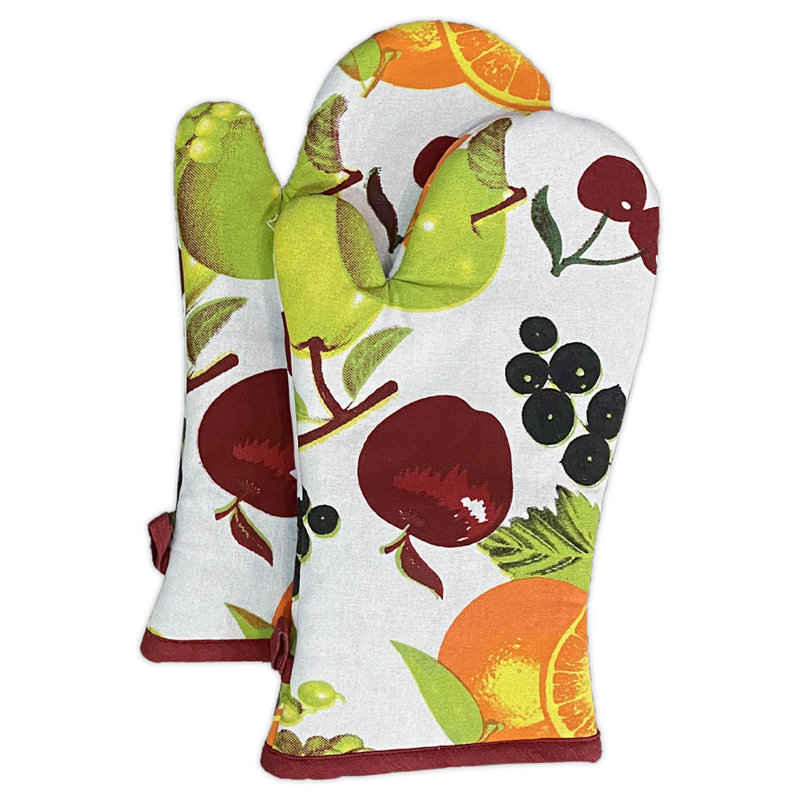 Cheerful Fruit Print 100% Cotton 6-Piece Kitchen Set