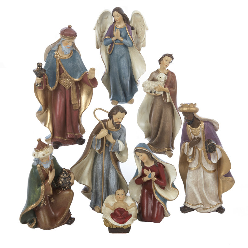 Kurt Adler 6.25" Multicolor Resin Nativity Figurine Set