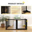 Freestanding Pet Gate 6 Panel Foldable Playpen Black