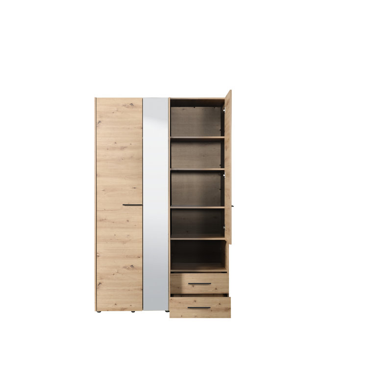 Riorsson Solid Wood Wardrobe, Grey