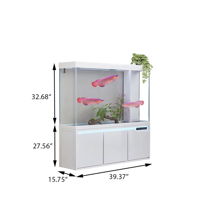 Grand aquarium blanc 39,37 po, 59.06" H x 39.37" W x 15.75" D