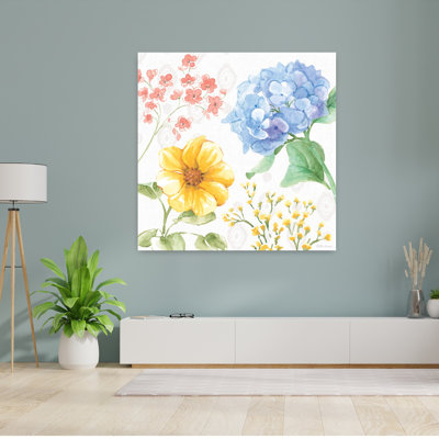 Contemporary Sweet Garden III avec art crème bleu