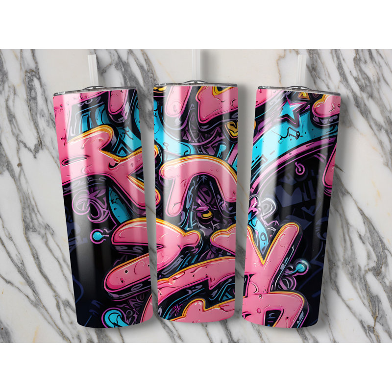 Choose Handmade Tumblers 591ml Vacuum Insulated Stainless Steel (18/8) Travel Tumbler with Straw