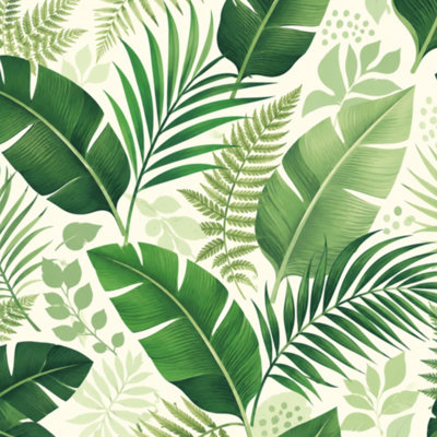 Peel and Stick Wallpaper Tropical Green Banana Leaf Light Wall Mural 23.6"W x 118"H Self Adhesive Removable Wall Paper Renter Friendly Wallpaper for Nursery Bedroom Cabinets