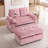 Double Recliner Sofa with USB Charging and Storage Ottoman-1065744527