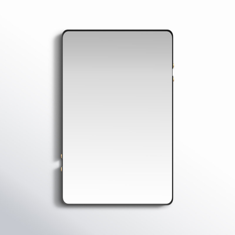 Rockdale Black Metal Rectangular Wall Mirror