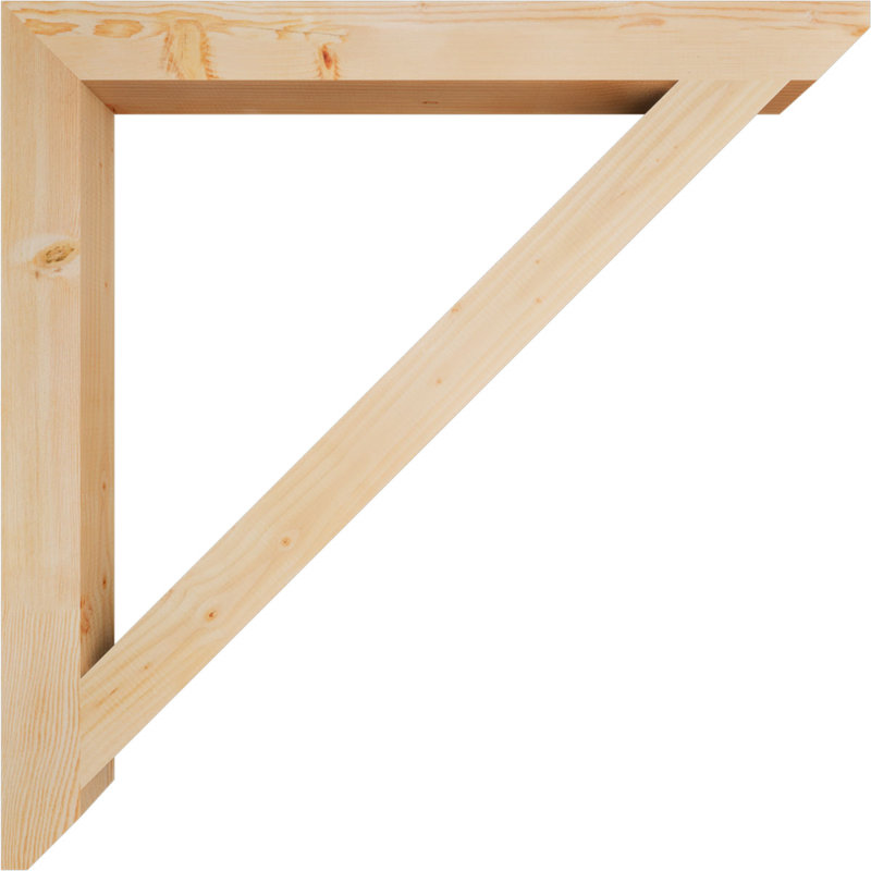 Support traditionnel en bois rustique à lattes, Sapin de Douglas, H 44 po x l 3,5 po x P 44 po