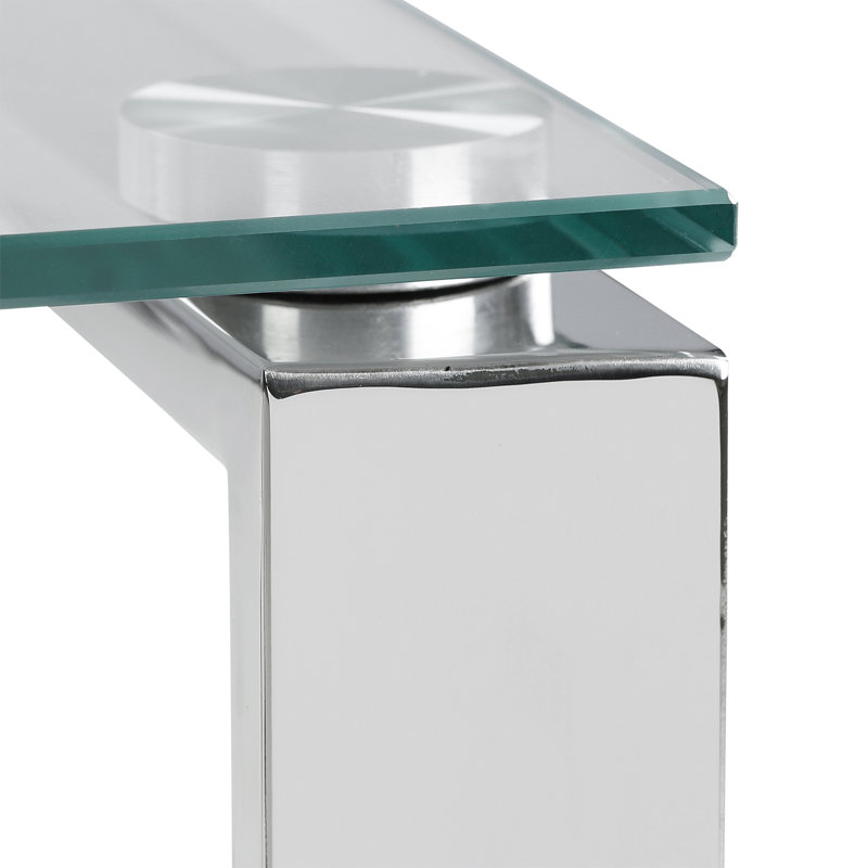Duprey Glass Top Sled End Table