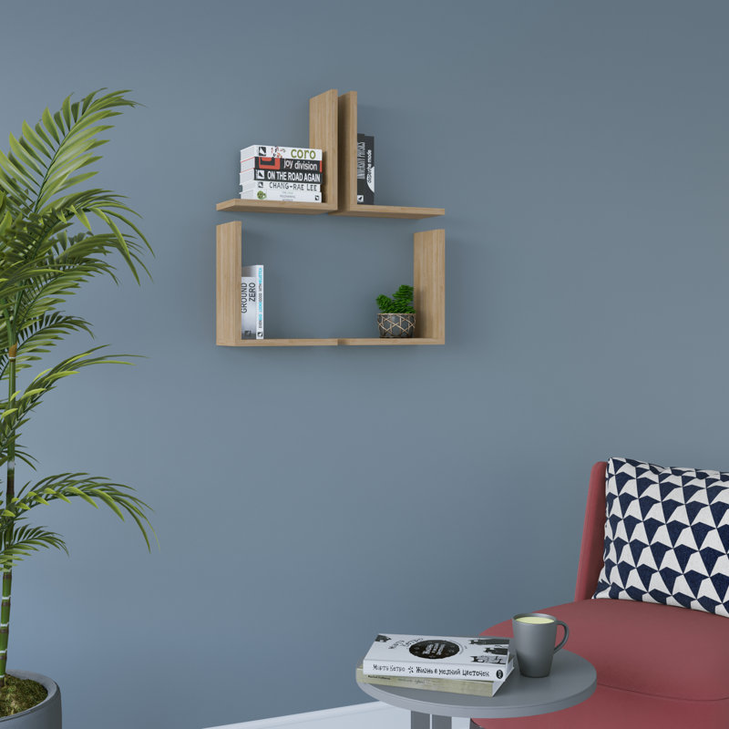 Alista 4 Piece Arrangeable Accent Shelf, Oak