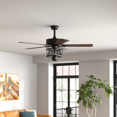 Ventilateur de plafond standard à 5 pales de 50 po avec chaîne de traction et ensemble d'éclairage inclus Edenfield