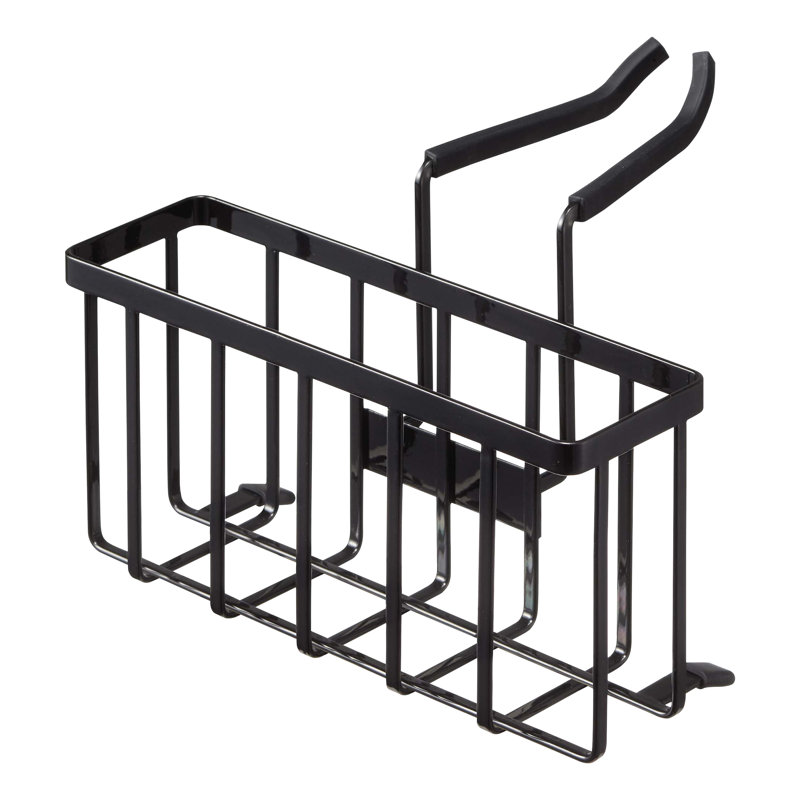 Black Steel Faucet-Hanging Sponge Caddy