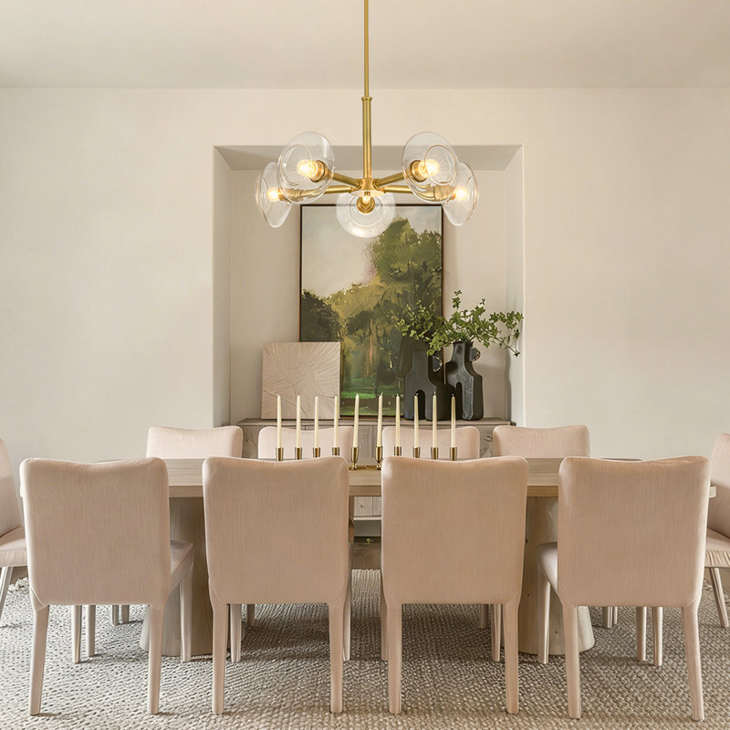 Mid-Century 5-Light Glass Sputnik Chandelier