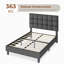 Size Modern Upholstered Bed Frame with Adjustable Square Tufted Headboard-99170190-93363909