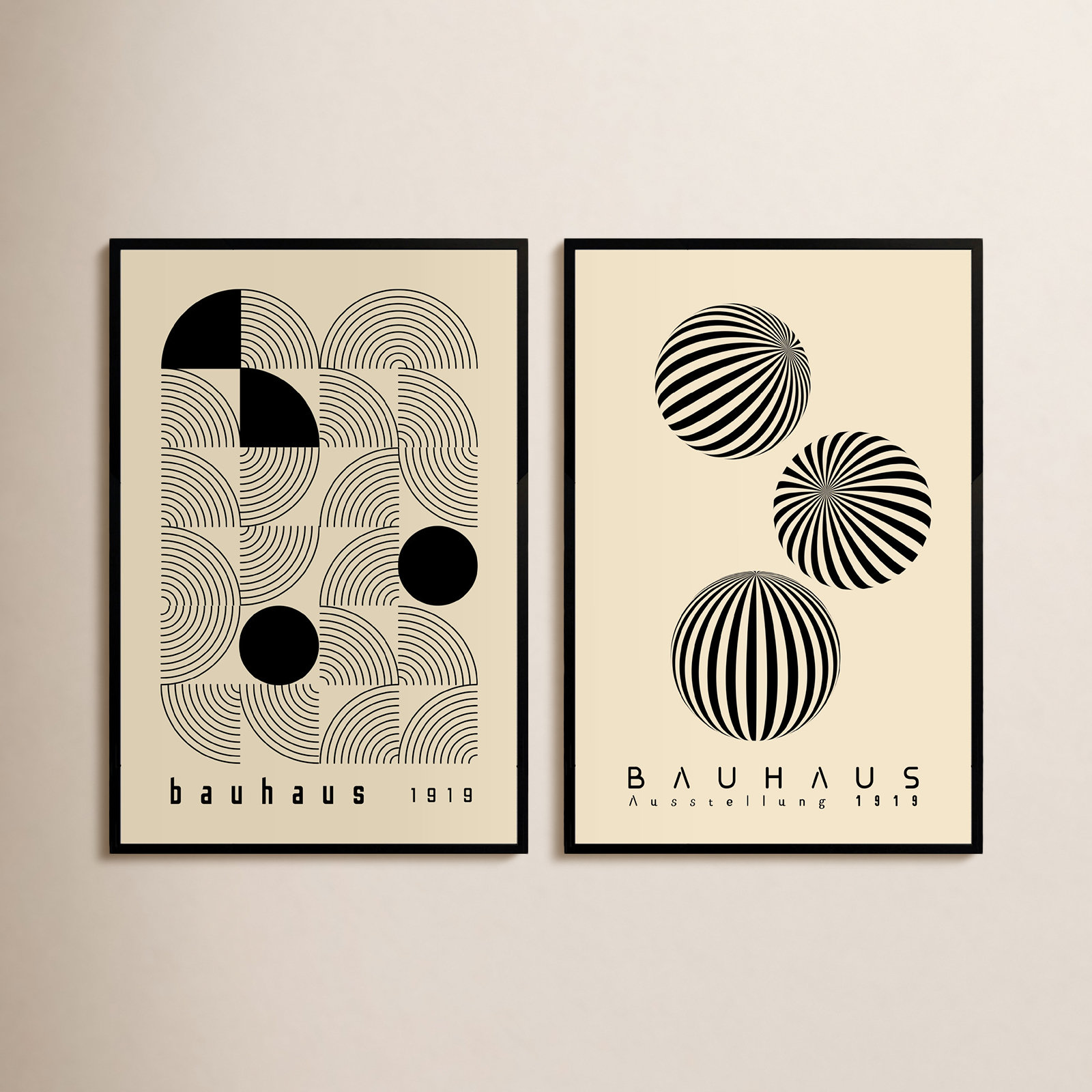 Bauhaus 1919, Satin Black, 12" H x 16" W