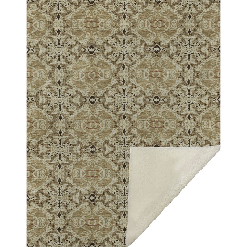 Jeté en médaillon Addison Sherpa ASB783, Brun