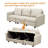 Vaios 92'' Linen Square Arm Modular Sectional Sofa-2096424812